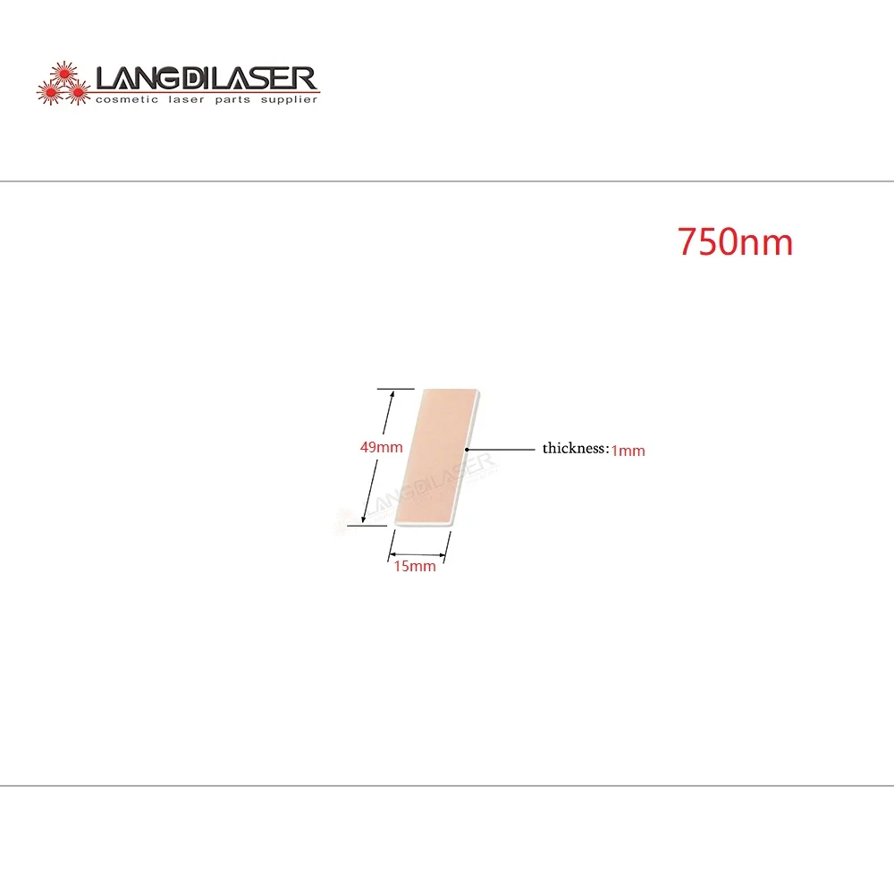 Boyutu ile 750nm~1200nm IPL lazer filtre: 49 * 15 * 1mm