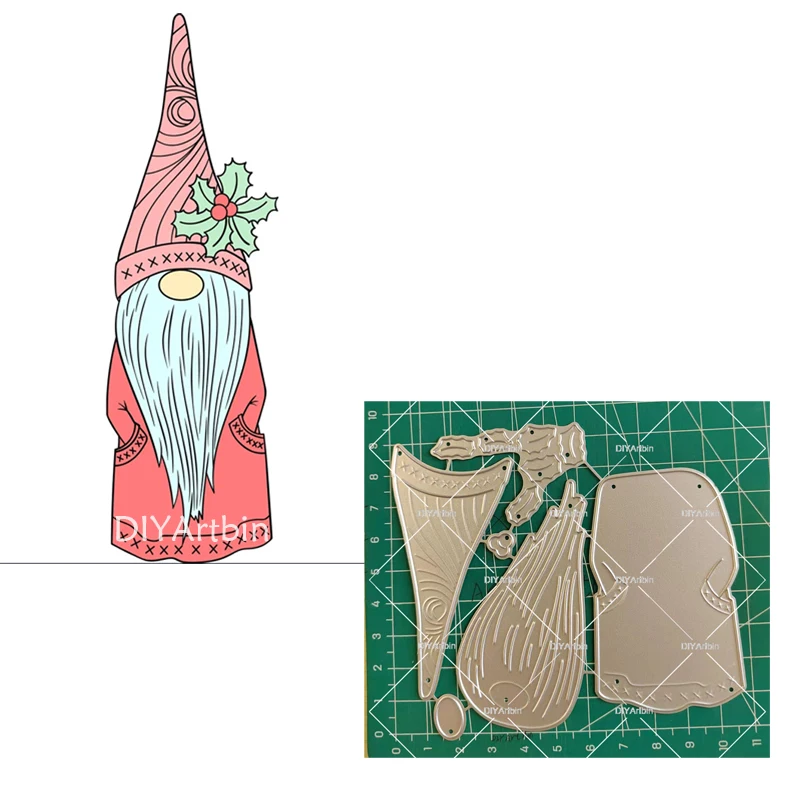 Santa Gnome Kesme Ölür Aksesuarları Yeni Metal Şablonlar DIY Hurda Rezervasyon Kağıt Kart Yapımı Dekorasyon