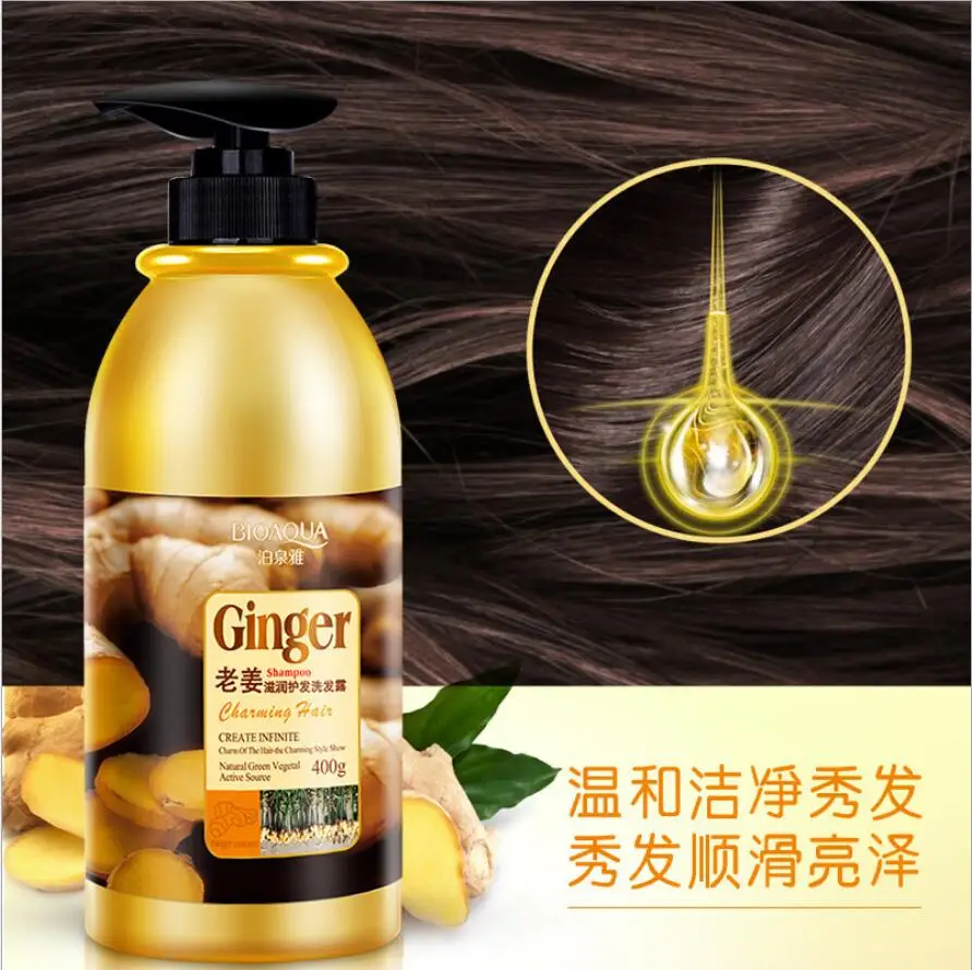 Saç rejenerasyon şampuanı zencefil Şampuanı Saç çıkma Yoğun Hızlı Kalın Şampuan Anti-saç dökülmesi Ürünü Saç bakımı şekillendirici 400ml