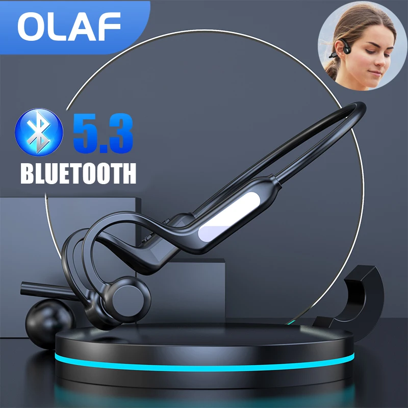 Olaf Bluetooth 5.3 kemik ıletim Bluetooth mikrofonlu kulaklık Kulak Kancası Fone Bluetooth Kulaklık Gürültü azaltma spor kulaklıklar