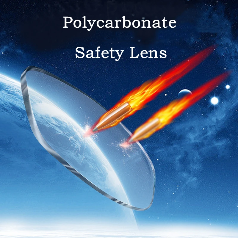Katkısı 1.61 Polikarbonat Lensler Spor Patlamaya Dayanıklı Lensler PC Güvenlik Lensler Miyopi, Hipermetrop Reçete lensler