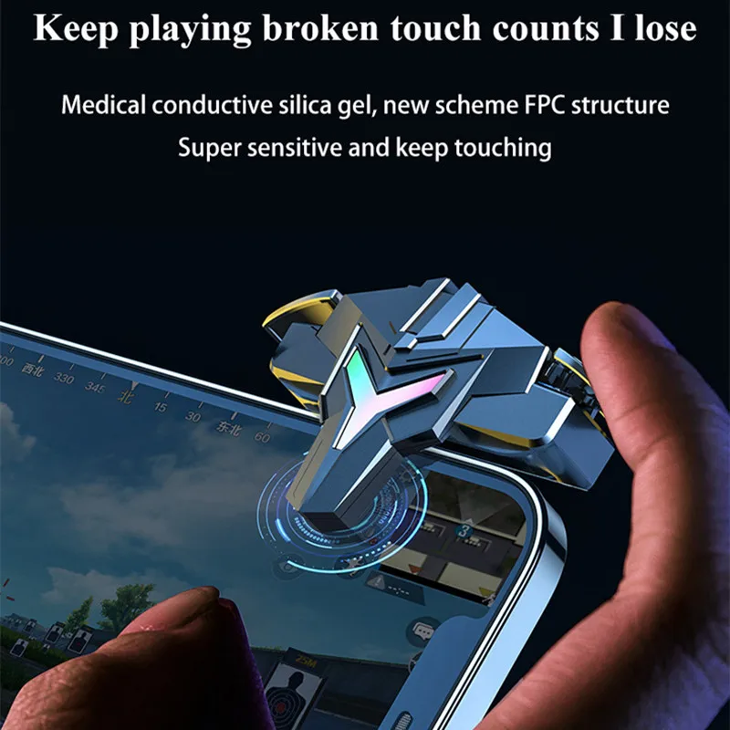 A1 Mobil Oyun Tetik PUBG için Telefon Oyun Denetleyicisi Gamepad Joystick Amaç Çekim L1R1 Darbe Anahtar Düğmesi iPhone X Android için