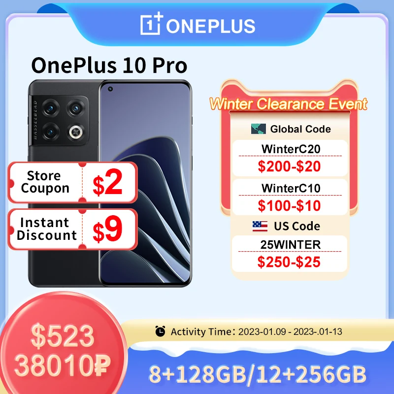 OnePlus 10 Pro 10pro 5G akıllı telefon 12GB 256GB Snapdragon 8 Gen 1 cep telefonları Hızlı şarj