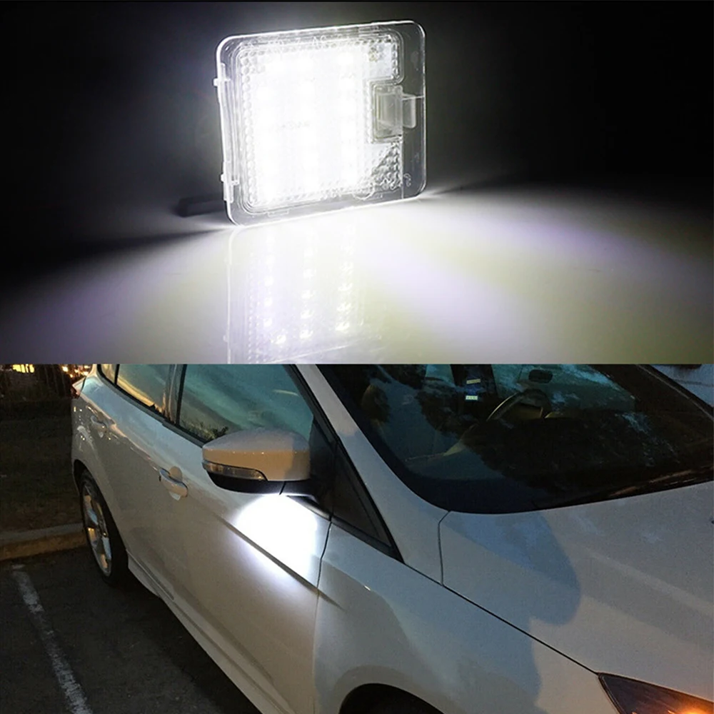 2 Adet Araba LED yan Ayna Altında su birikintisi ışık Otomatik iç lamba Ford Focus 3 İçin Kuga 2 S-max WA6 2 Mondeo 4 5 Grand C-max 2 Esc
