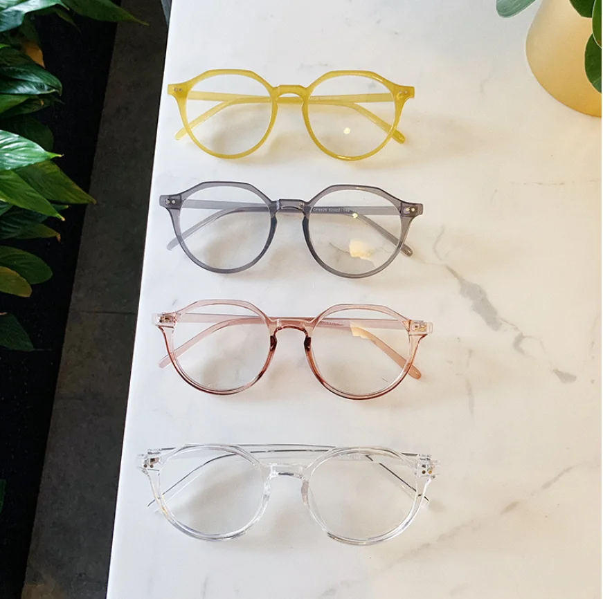 VWKTUUN Perçin Çerçeve Vintage Optik Gözlük Çerçeve Miyopi Yuvarlak Metal Erkek Kadın Gözlük gözlük Oculos de gri Gözlük