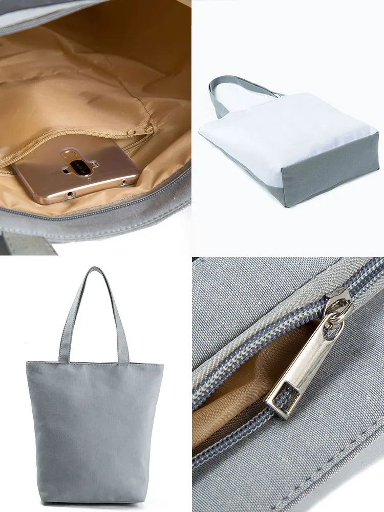 Audrey Hepburn Baskılı Çanta Eko Kullanımlık Yüksek Kapasiteli Omuz Çantaları Kadın Katlanabilir Mavi alışveriş çantası Tote Can Özel Desen