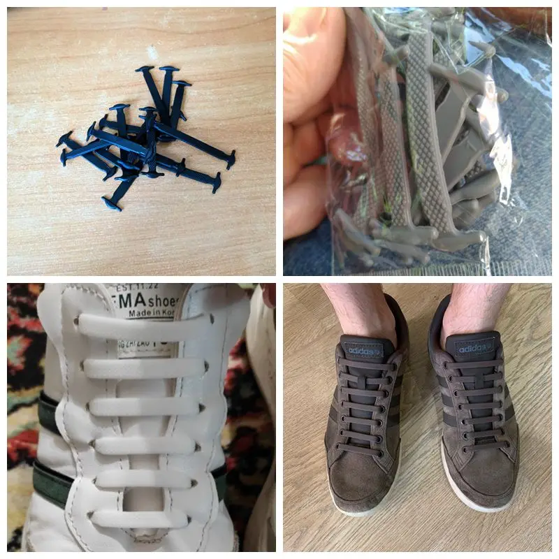 16 adet / takım Silikon Ayakabı Elastik danteller Sneakers Hiçbir Kravat Ayakkabı Bağı Çocuklar Yetişkin Moda Tipi Koşu Spor Ayakkabı Tembel Ayakkabı bağcıkları