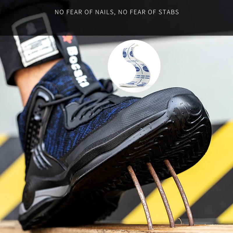 Yaz erkek İş Güvenliği Ayakkabıları Anti-delinme Çalışma Sneakers Erkek Yıkılmaz iş ayakkabısı Erkek Botları Hafif Güvenlik ayakkabıları