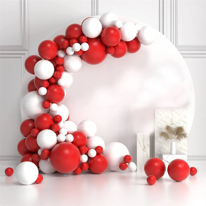127 adet Kırmızı Beyaz Balon Garland Kemer Kiti Çocuklar Bebek Duş Doğum Günü sevgililer Günü Nişan Düğün Parti dekorasyon balonları