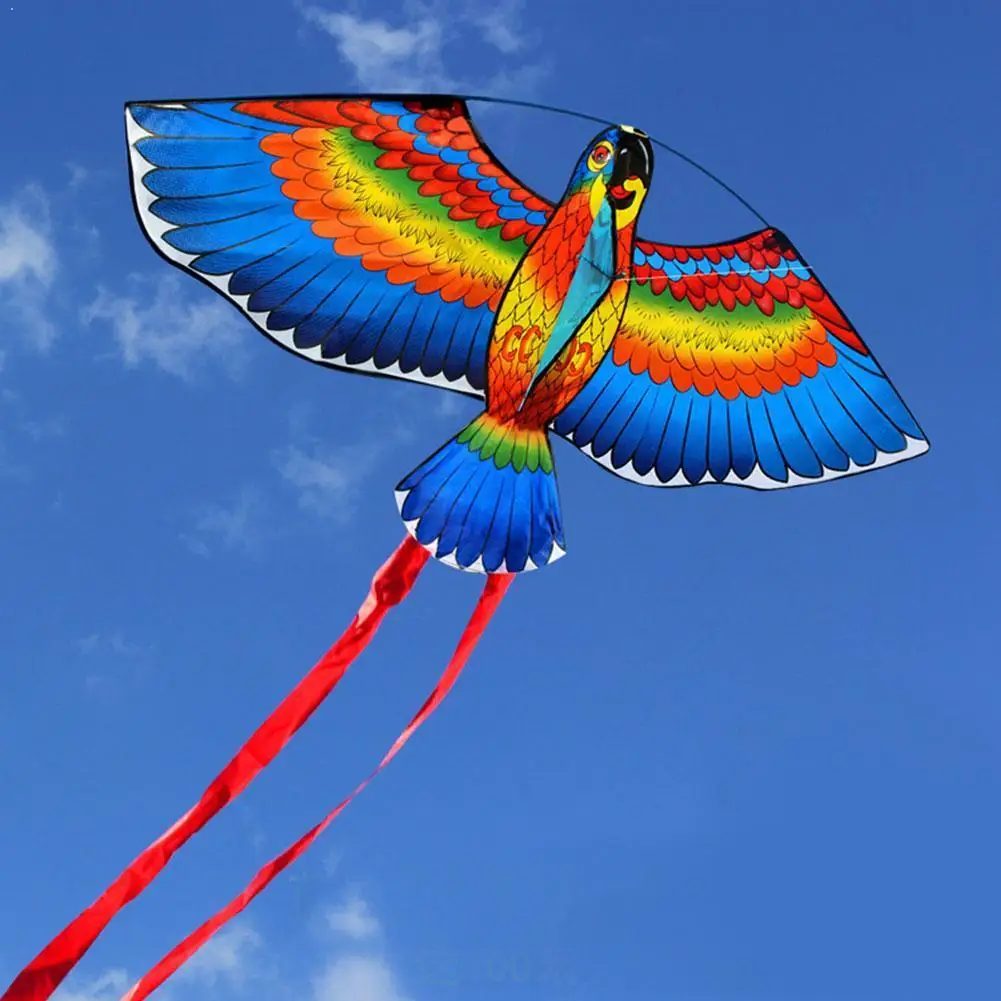 Açık Papağan Kuş Uçan Oyuncaklar 1.1 m Karikatür Papağan Uçurtma Plastik Saplı Tek Satır Açık Çocuk Uçan Kuş Uçurtmalar Oyuncaklar