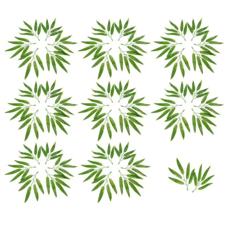50 adet Simüle Bambu Yaprakları Yapay Dalları Yaprakları Bitki Düğün Ev Dekorasyonu Süsleme Ofis Restoran İçin
