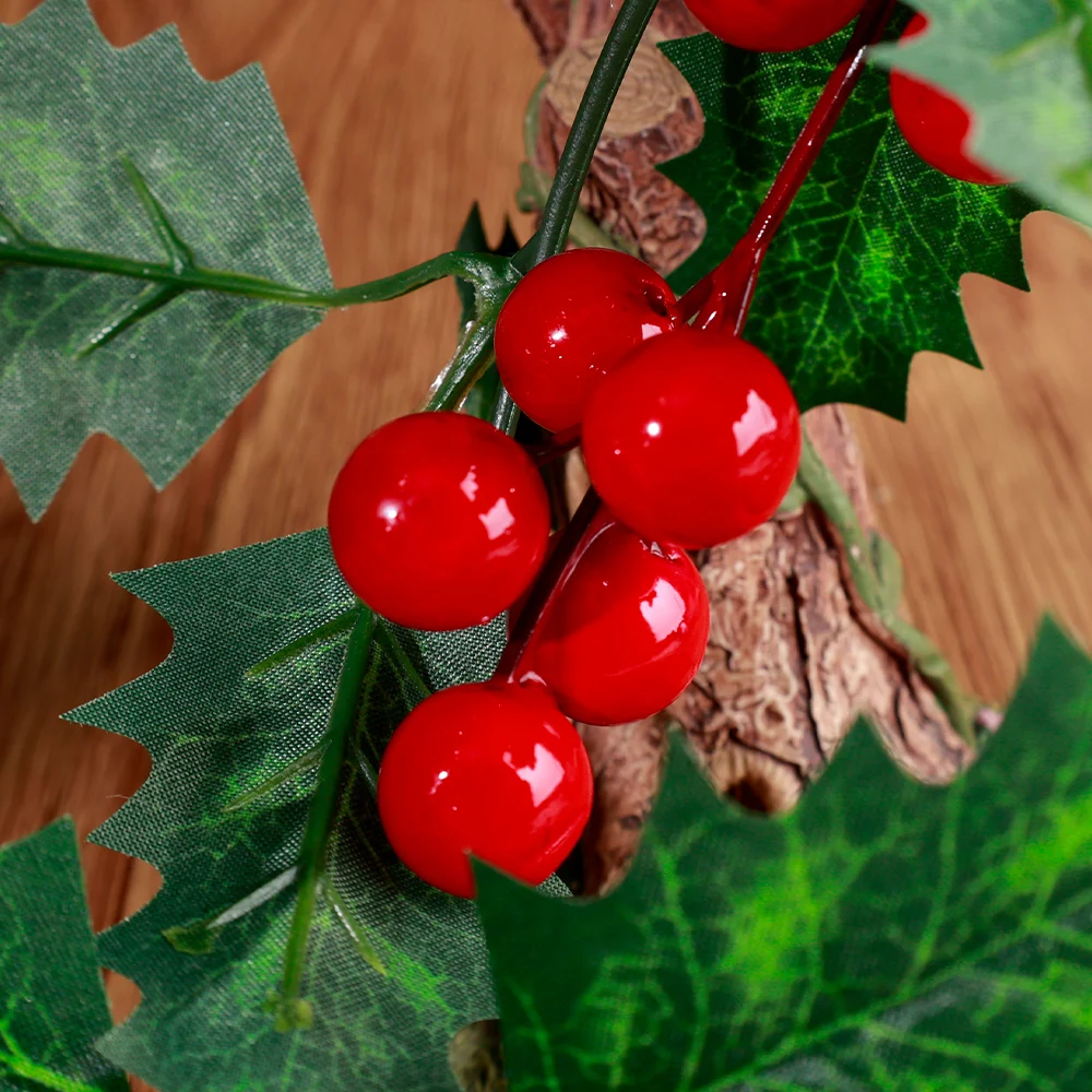 2 M Yapay Holly Yaprak Vine Kırmızı Berry Noel Garlands Rattan Noel Ağacı askı süsleri DIY Ev Dekorasyon Sahte Bitkiler