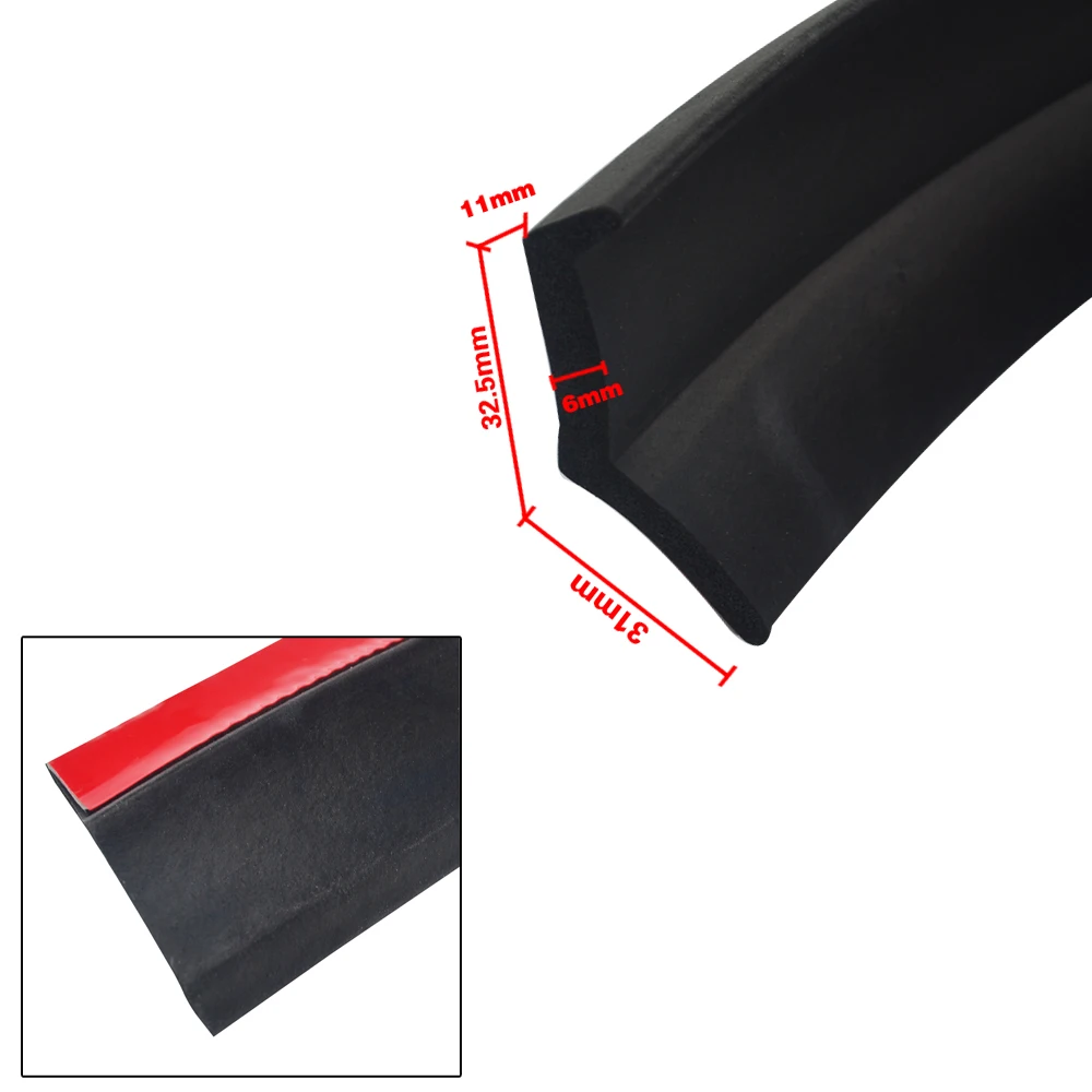 Hypertune-Yeni Kauçuk Yumuşak Siyah tampon Şerit Araba 60mm Genişlik 2.5 m uzunluk Dış Cephe ÖN TAMPON Kiti / Araba tampon Şerit