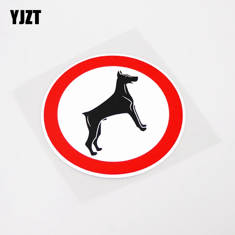 YJZT 10.7 CM*10.7 CM Kişilik Uyarı İşareti Doberman Köpek Süslemeleri Araba Sticker Çıkartma PVC 13-0978