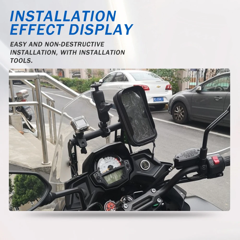 KAWASAKI için 650 KLE650 2022 2021 2020 2019 2018 Motosiklet Aksesuarları GPS Navigasyon Plaka Braketi telefon tutucu Desteği
