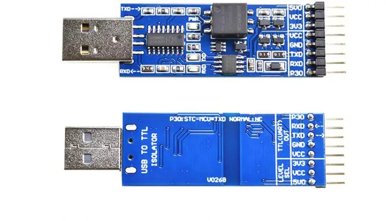 Dönüşüm çip USB TTL USB seri UART modülü Voltaj izolasyonu sinyal izolasyonu 5V / 3.3 V Çift Seviye CP2102 / CH340G / FT232RL