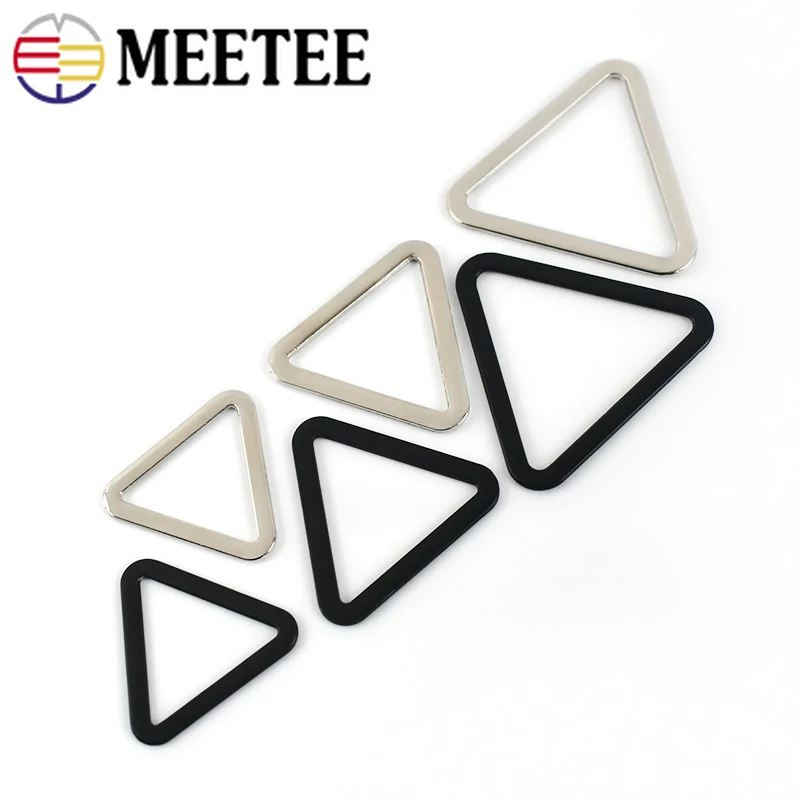 10 adet Meetee 18/25/30 / 40mm Metal Üçgen Halka Tokaları DIY El Yapımı Konfeksiyon Dekorasyon Ayar Düğmesi Çanta Donanım Aksesuarı