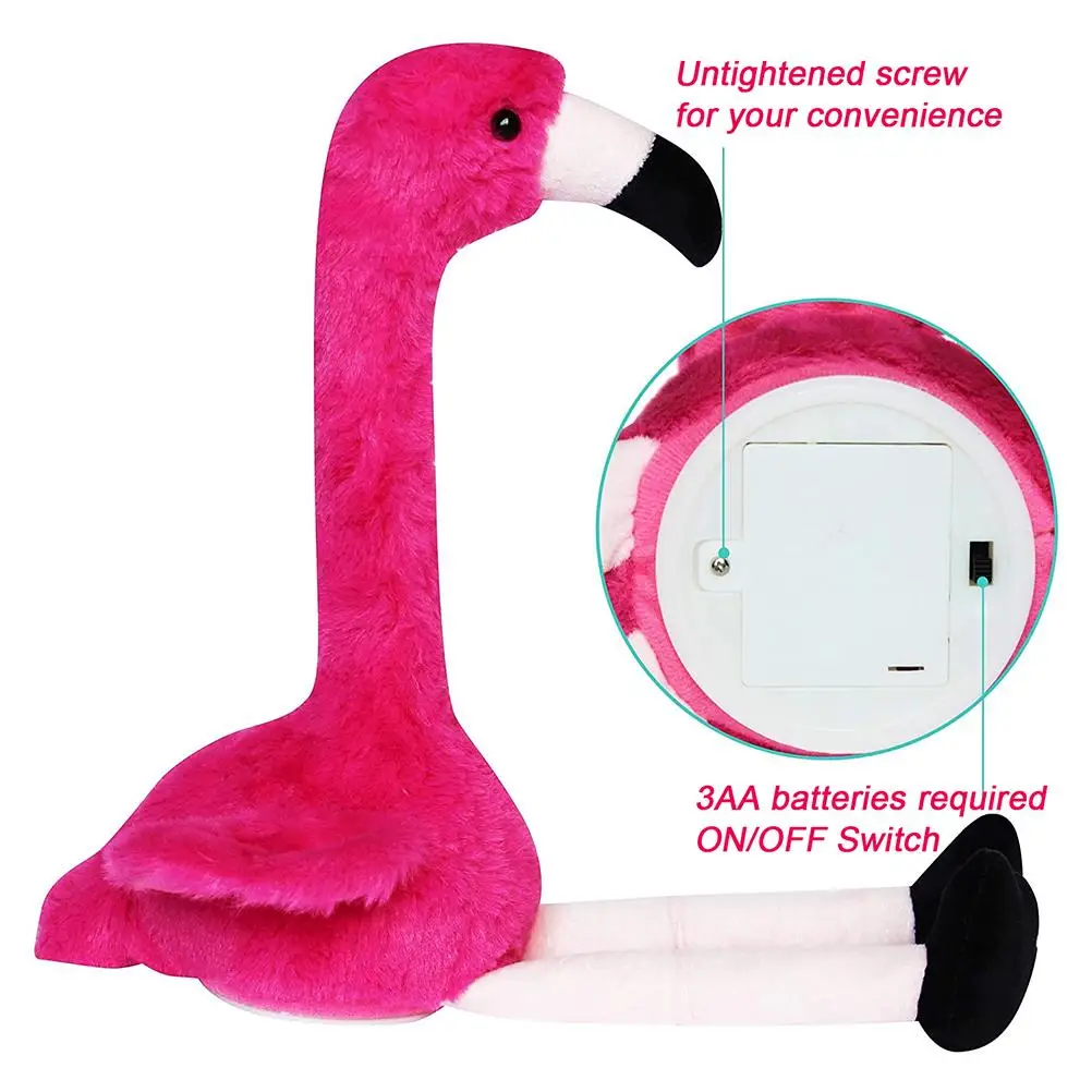 Pembe Flamingo Dans Peluş Oyuncak Elektrikli Flamingo Dolması Tekrarlar Görüşmeler Hayvan Oyuncaklar Komik Çocuklar İçin Mükemmel Bir Hediye