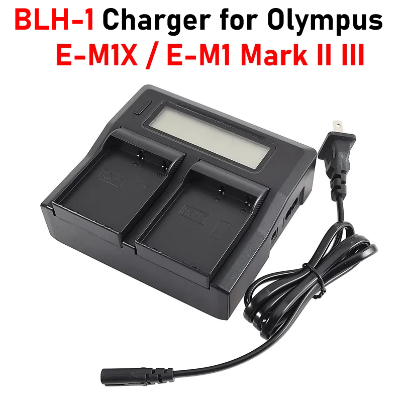 BLH-1 Şarj BLH1 LCD çifte şarj makinesi Olympus E-M1X E-M1 Mark III BCH-1 BCH1 BLH1 BLH - 1 pil şarj cihazı