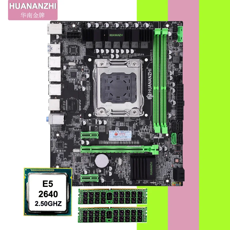 En çok satan marka HUANANZHI X79 Mikro ATX anakart CPU RAM paketi CPU Xeon E5 2640 2.5 GHz RAM 16G(2 * 8G)DDR3 REG ECC
