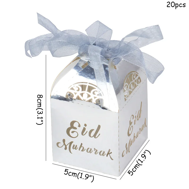 Eid Kağıt şeker kutusu Ramazan Dekorasyon Eid Mubarak Hediye Kutusu Ramazan Kareem Parti Dekor İslam EİD Müslüman Festivali Malzemeleri