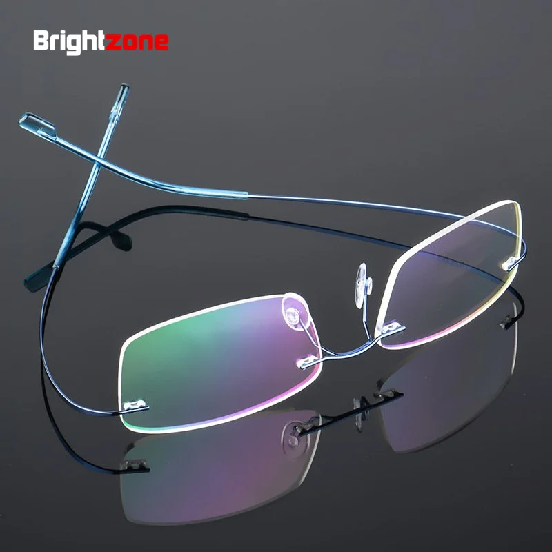 9 Renkler Çerçevesiz Vidasız Bellek Titanyum Menteşe Esnek Gözlük Reçete Rx Gözlük Optik Gözlük Çerçeve Oculos