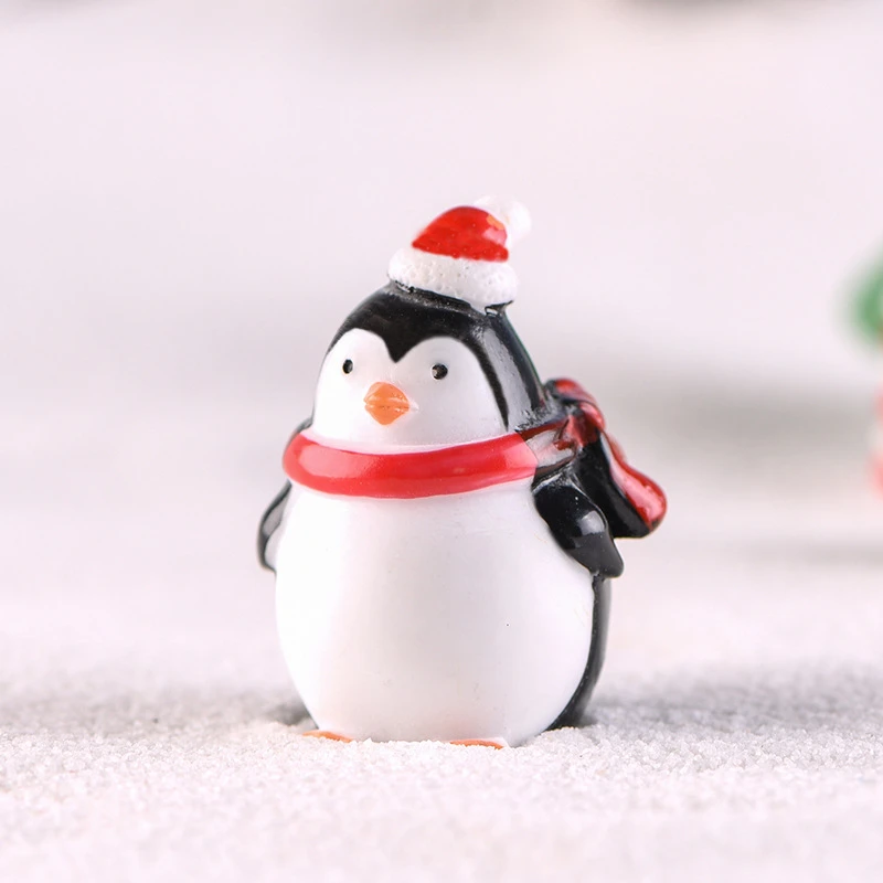Sevimli Mini Penguen Süsler Mikro Peyzaj Noel Süsler Dekorasyon Bahçe Bonsai Küçük Penguen Ev Dekor İçin 1 ADET
