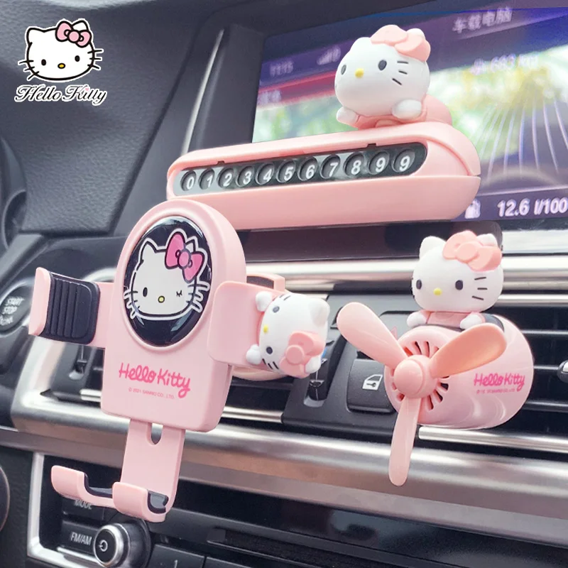 Sanrio Hellokittys Anime Sevimli Karikatür araba cep telefonu tutacağı Araba Hava Spreyi Kurulum Basit Çoklu Stilleri ve Renkleri