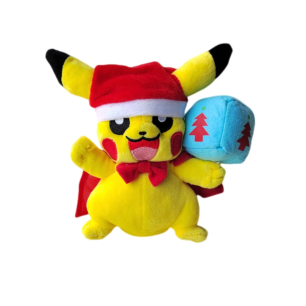 Pokemon Pikachu Noel Şapka Oyuncak Dolması Peluş Karikatür Yumuşak Doldurulmuş Oyuncaklar Bebekler Noel doğum günü hediyesi Çocuklar için