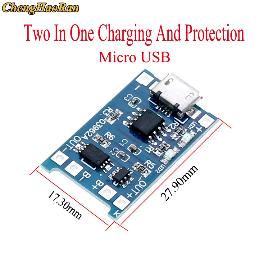 ChengHaoRan 1x 5 V 1A Mikro USB 18650 tip-c Lityum Pil Board Şarj Modülü+Koruma Çift Fonksiyonlar Şarj TP4056 18650
