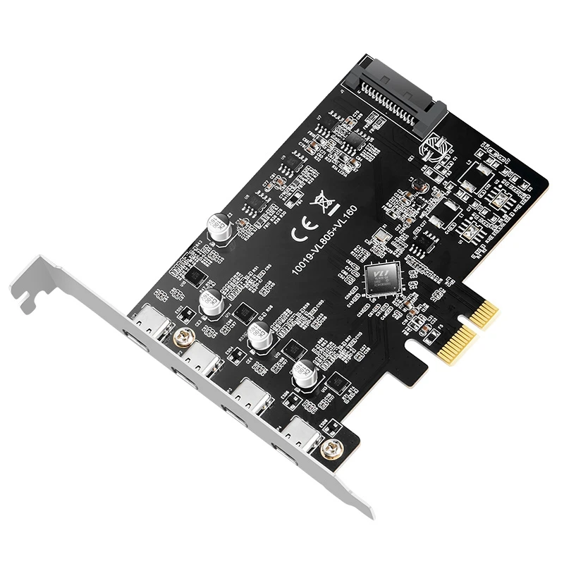 Pcı-E Tip-C USB3.1 M2 Genişleme Kartı 4 Port 10Gbps Yüksek Hızlı Tip C Adaptör Kartı Pcıe Dönüştürücü Tc Usb 3.1