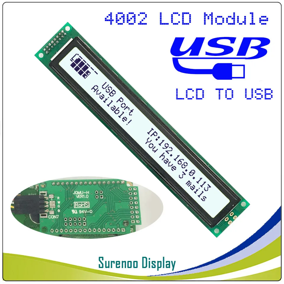 LCD2USB USB 402 40X2 4002 Karakter LCD modül ekran Ekran Paneli sutible LCD Smartie ve AIDA64 DIY PC için