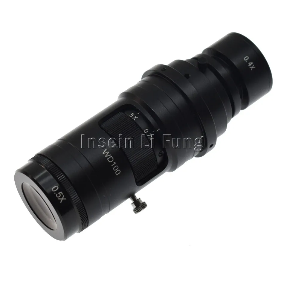 10X-180X Ayarlanabilir Büyütme 25mm Zoom C-mount Lens 0.7 X~5X Sanayi Video Mikroskop Kamera Çalışma Mesafesi 100-300mm