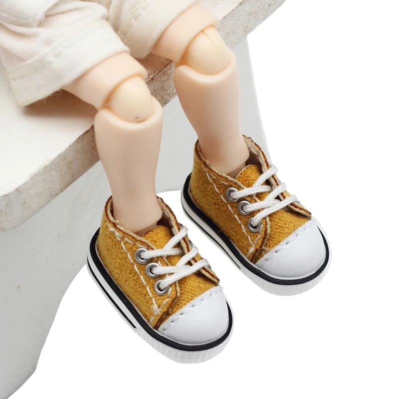 Bebek kanvas ayakkabılar için OB11, DOD, Molly, Nendoroid ve Diğer 1/12 BJD Bebek Oyuncak Çizmeler Aksesuarları 2.5 * 1.2 cm