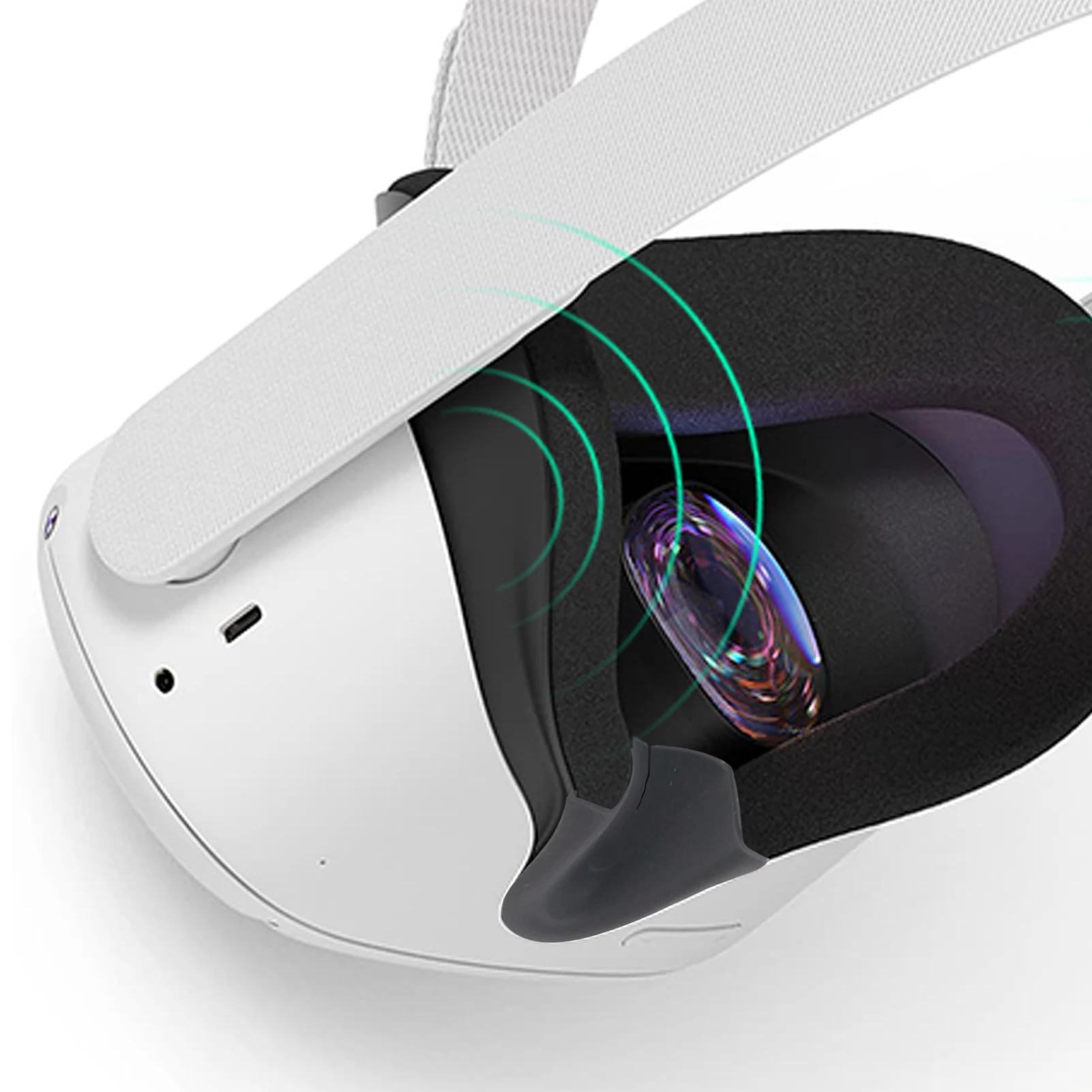 Oculus Quest 2 VR Kulaklık Siyah Silikon Burun Pedi Gölgeleme Kapağı Yastık Göz Maskesi destek tutucu İçin Quest2 VR Aksesuarları