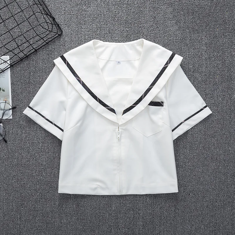 Beyaz Denizci Elbisesi kadın Yaz Kolej Tarzı Japon Jk Kısa Kollu okul üniforması Takım Elbise okul Elbiseleri Kızlar İçin Gömlek Tops