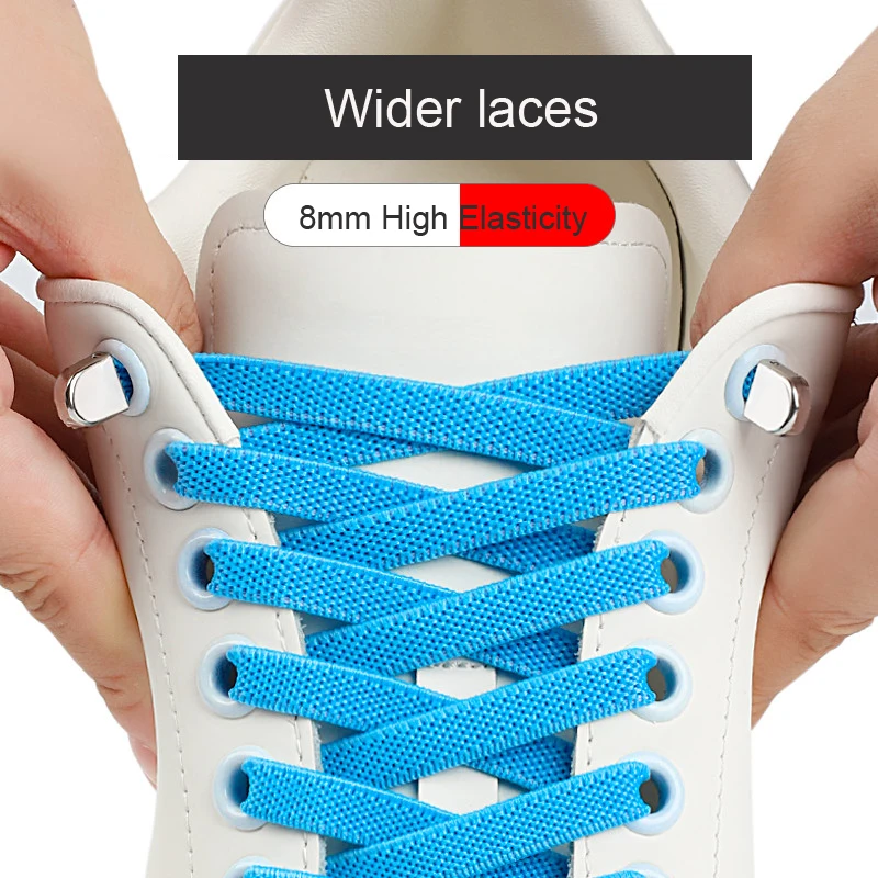 1 Çift Hiçbir Kravat Ayakkabı Bağcıkları Elastik Ayakabı Düz Ayakkabı Ayakkabı Bağı Açık Eğlence Hızlı Çocuklar Yetişkin Unisex 8mm Kalın Ayakkabı Dize