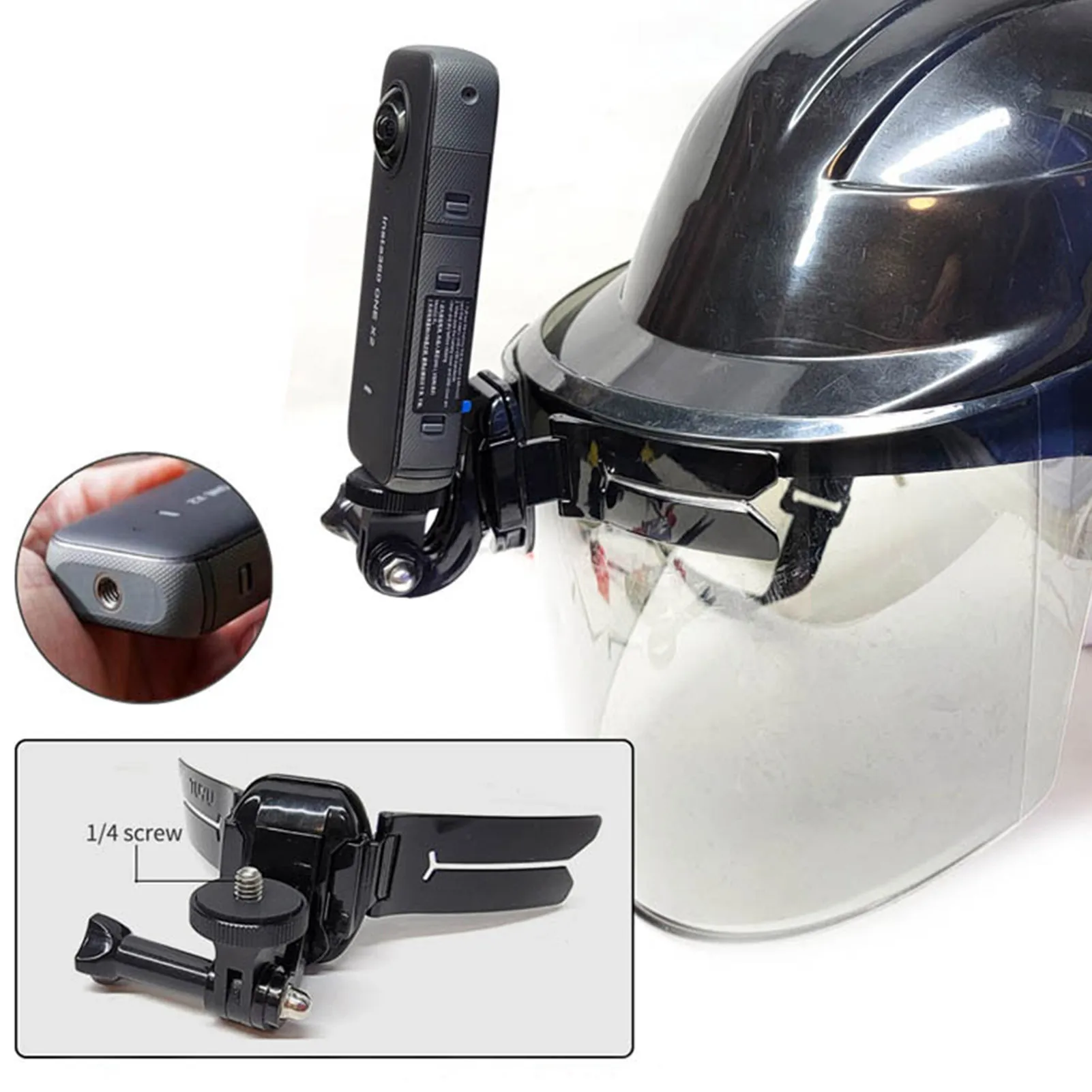 Motosiklet Kask Standı Montaj Tutucu Dağı Git pro Insta 360 Kamera Kask Cam Cam Gözlük / Çene Dağı