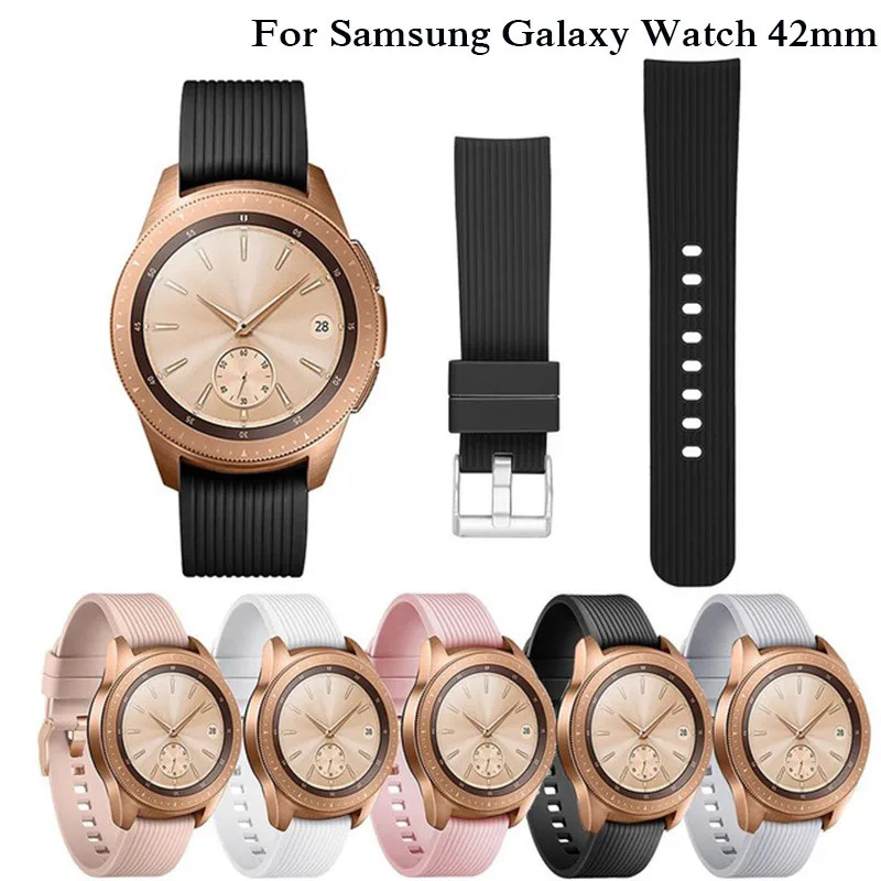 20mm Silikon saat kayışı Samsung Galaxy İzle 42mm Moda Yumuşak Kol Saati Bilezik saat kayışı Samsung Dişli S2 Klasik