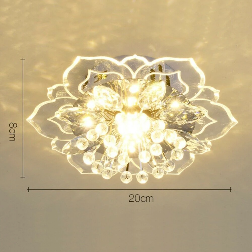 Mini LED kristal tavan ışık çiçek şekli koridor tavan kristal avize yatak odası odası iç koridor dekor aydınlatma