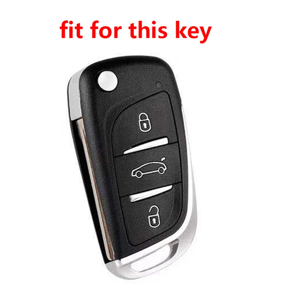 3 Düğme Silikon Uzaktan Araba Katlanır Anahtar Kılıfı İçin Peugeot 3008 308 408 407 5008 Citroen İçin C1 C2 C3 C4 C5 DS3 DS4 DS5 DS6