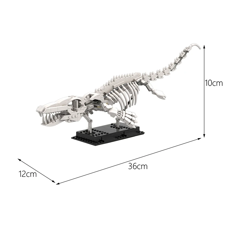 MOC Jurassic Mosasaur İskelet Yapı Taşları Set Dinozor Fosil Modeli Canavar Kemik Tuğla Fikir Oyuncak Çocuklar İçin doğum günü hediyesi