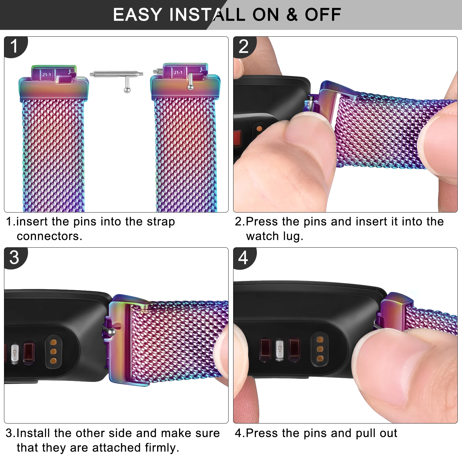 Metal Manyetik Kayış Fitbit ınspire / ınspire 2 / ınspire hr Band Bilekliği Watchband Bilezik Fitbit Ace 2 / Ace 3 Kayış