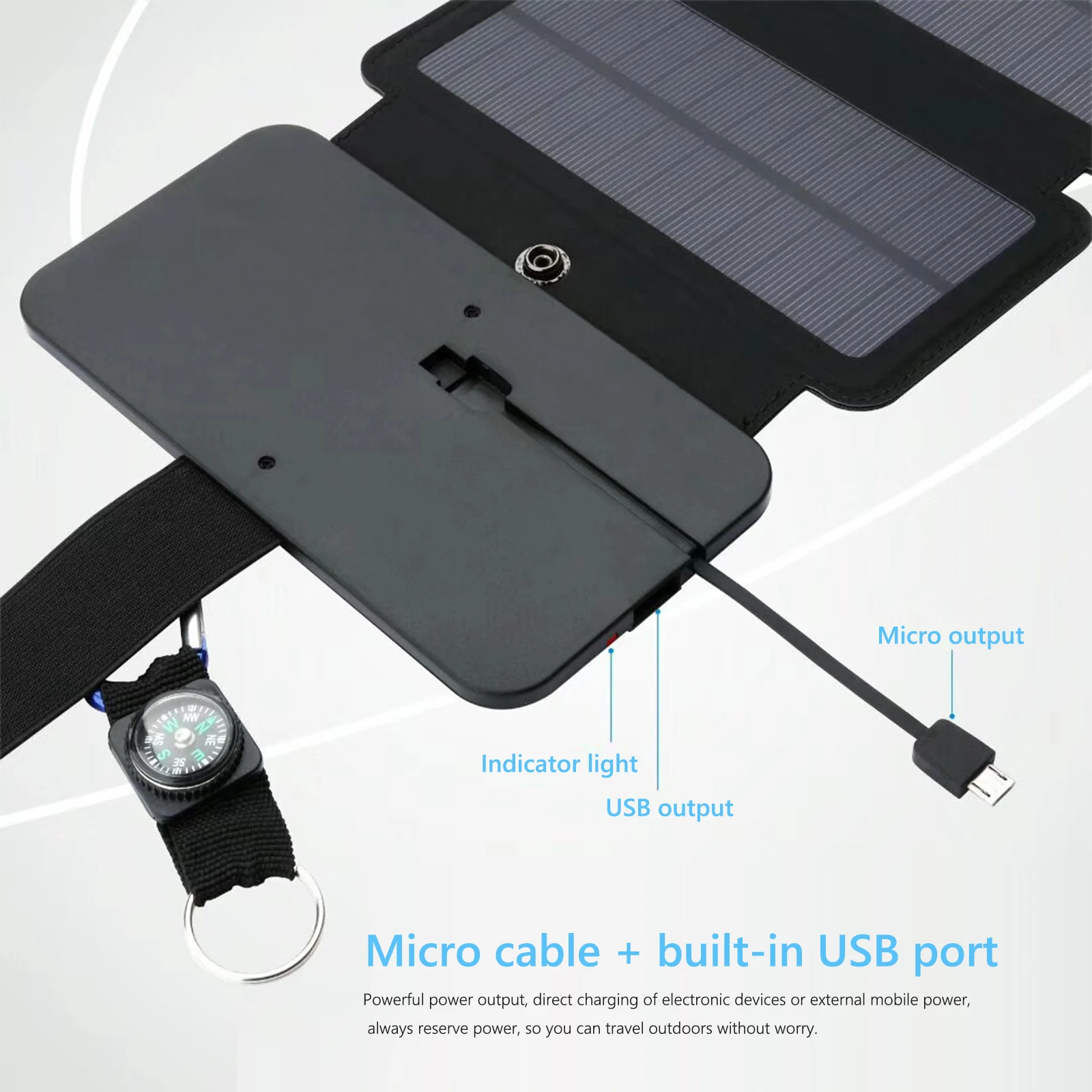 20W 5V USB Katlanabilir GÜNEŞ PANELI taşınabilir Esnek Küçük Su Geçirmez Katlanır güneş panelleri Hücreleri cep telefon batarya şarjı