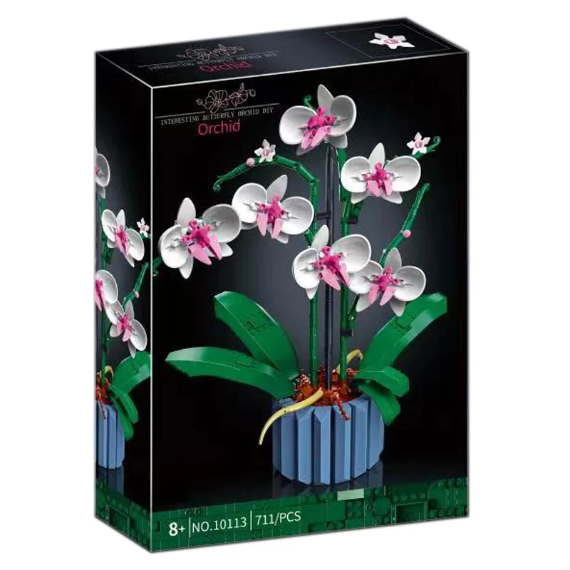 Moc Buket Orkide blok çiçek Succulents Saksı Yapı Taşları için FİT 10311 Romantik Kiti Montaj Yapı Oyuncak kız hediye