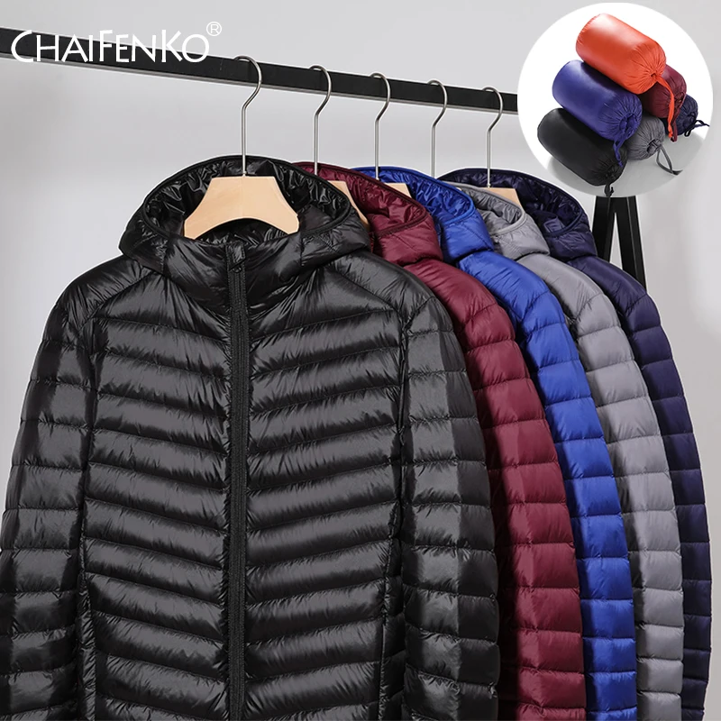 Erkek 2021 Kış yeni ışık Packable Aşağı ceket erkekler sonbahar Moda İnce Kapşonlu Ceket ceket artı boyutu Rahat Marka Aşağı ceketler