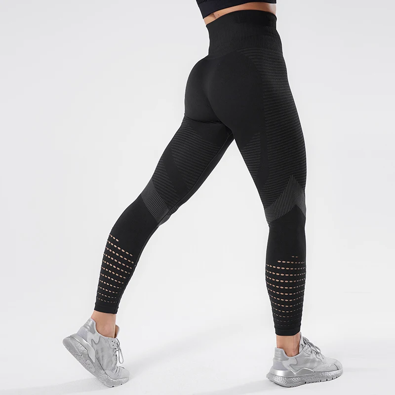 NORMOV Tayt Spor Dikişsiz Tayt Yüksek Bel Yoga Pantolon Spor Kadın Egzersiz BreathableTights alıştırma külodu 2019