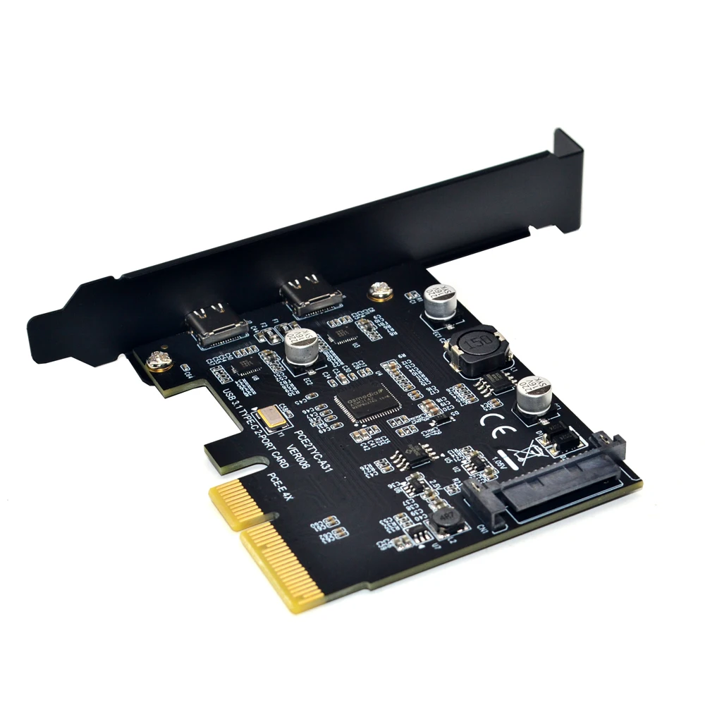 USB 3.1 PCIE PCI Express Genişletme Kartı PCI-E 4X USB 3.1 Gen2 10Gbps 2-Port USB C Adaptörü ASMedia ASM3142 Yonga Seti Masaüstü İçin