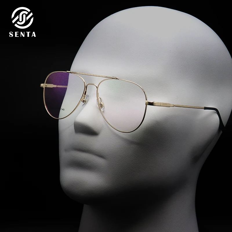 Titanyum gözlük çerçevesi erkekler optik gözlük Oval Pilot bükülebilir gözlük çerçeveleri reçete Anti mavi ışık gözlük miyopi