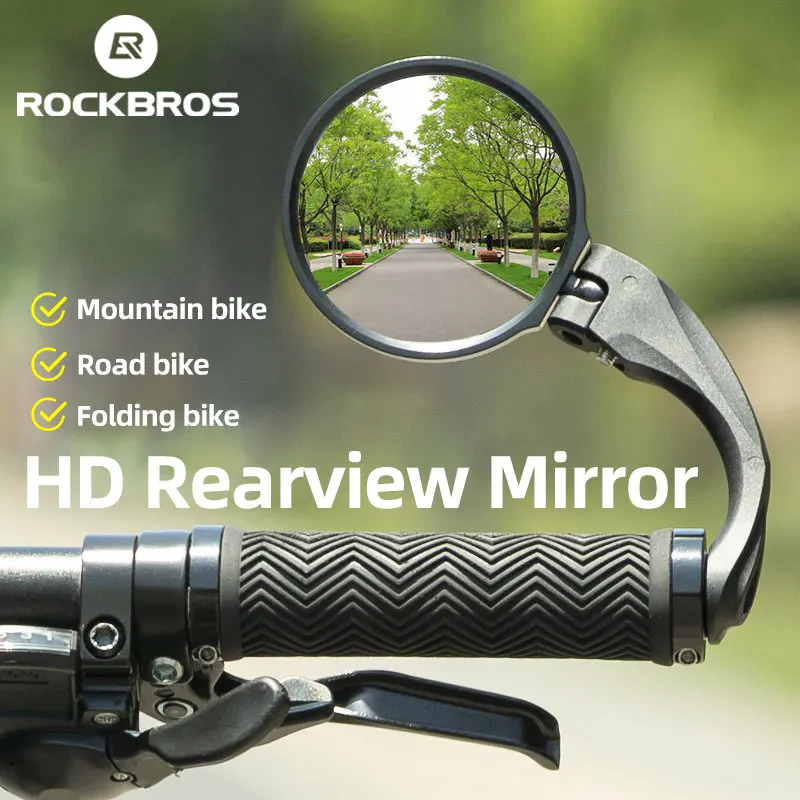 ROCKBROS Dağ Yol bisikleti aynası HD Katlanır Bisiklet dikiz aynası 360 ° Ayarlanabilir Gidon Görünümlü Cam PC MTB Aksesuarları